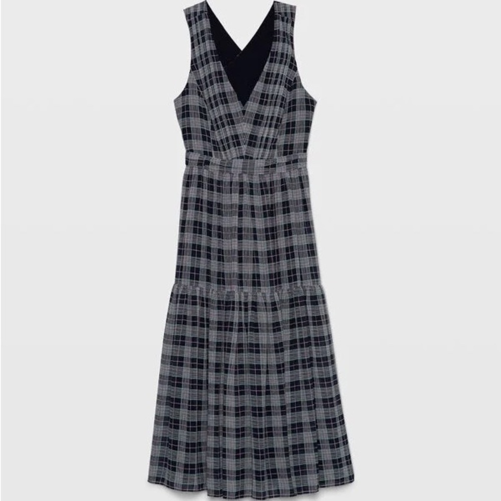 NWT Club Monaco Plaid Cross-Back Dress - Picture 3 of 11